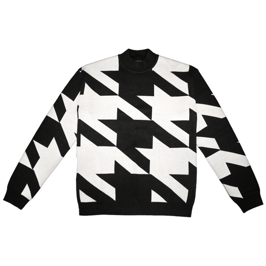 Mockneck Houndstooth sweater