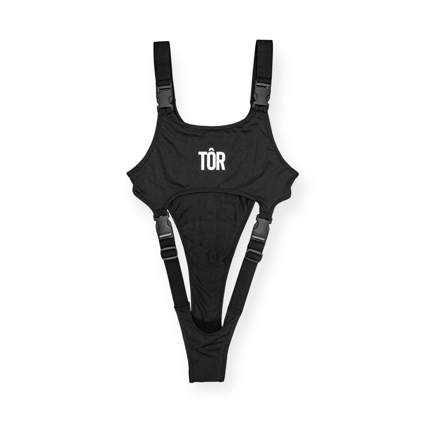 Sporty Strap Bodysuit - Black (Reflective)