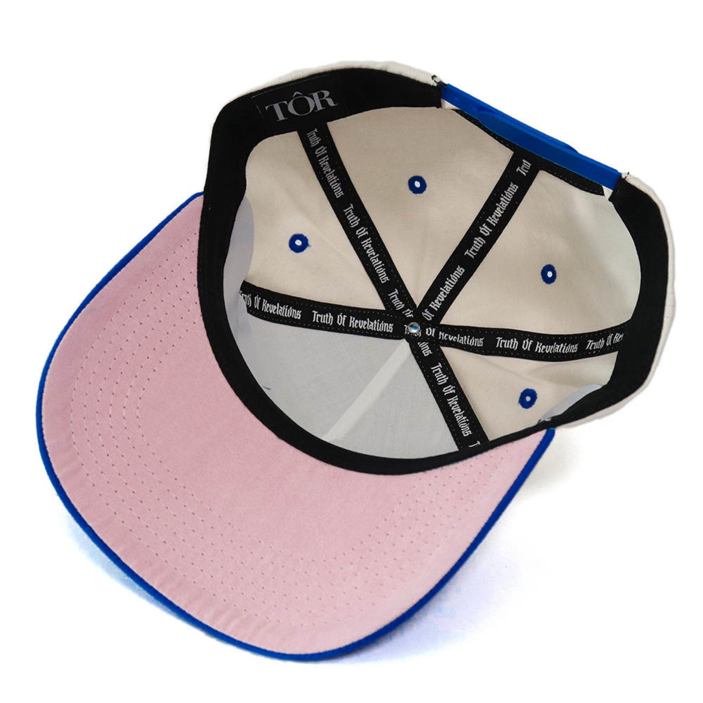 Saint SnapBack Hat- Cream/Blue